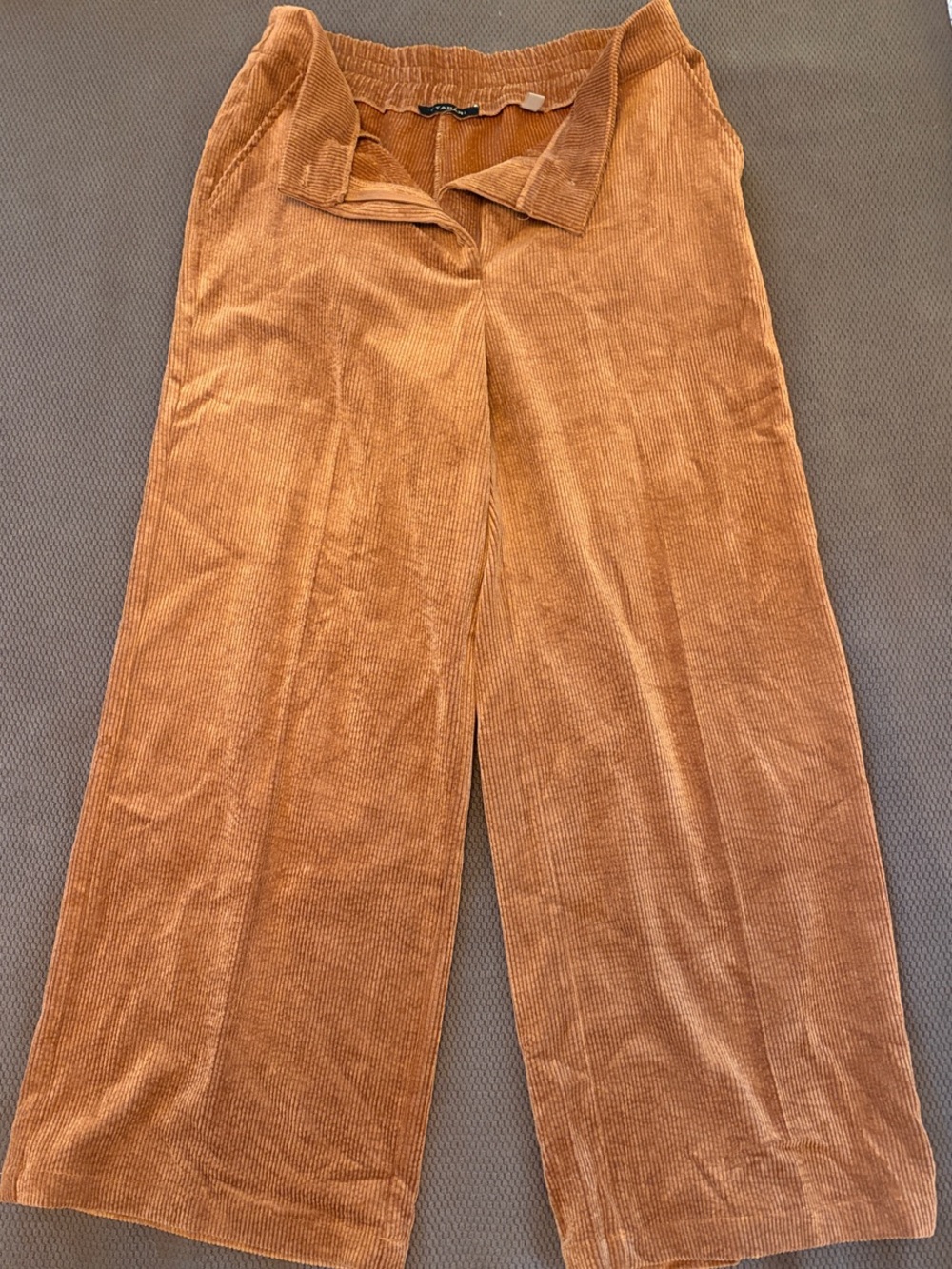 Tahari Corduroy Wide-Leg Pants in Rust Brown